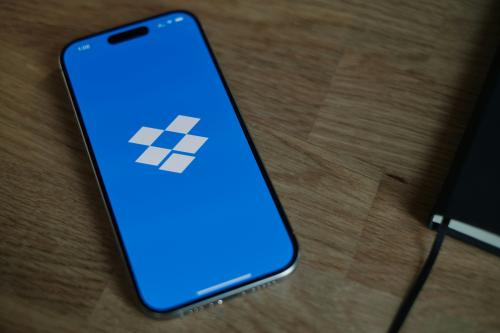 Dropbox app on a smartphone