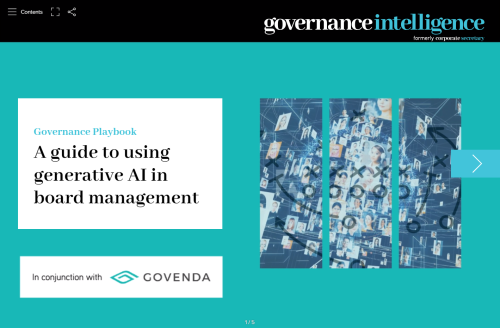 Governance Playbook: A guide to using generative AI in board management now available