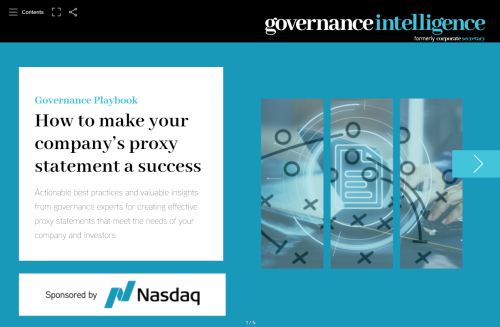 Governance Playbook: How to make your company’s proxy statement a success now available