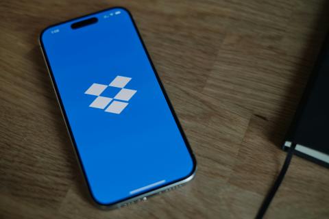 Dropbox app on a smartphone
